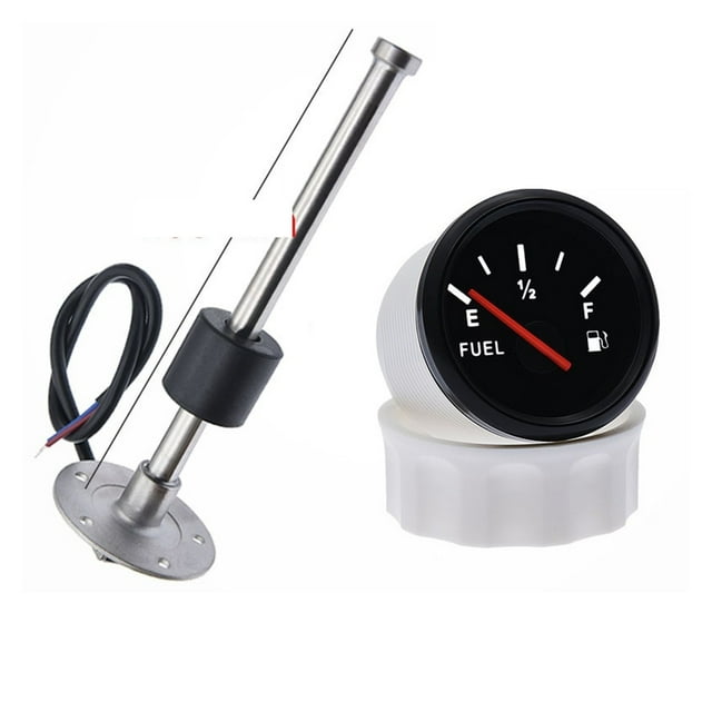 0-190 Ohm Fuel Level Gauge With Fuel Level Sensor 52mm Fuel Level With Red Backlight Oil Indicator Range Sensor ,High Sensitivity & Precision