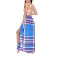 thumbnail image 3 of Women Sarong Wraps Blue Checkered Swimsuit Beach Pareo Bikini Coverups Skirt L, 3 of 7