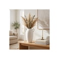 thumbnail image 2 of Elegant Ceramic Jug Vase with Textured Handles for Living Room Decor and Home Accents - Decorative Flower Vase for Room, Bedroom, or Office Display - Ideal for House and Table Styling - 16", White, 2 of 13