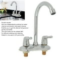 thumbnail image 4 of Basin Mixer Tap, Deck Plate Design 2 Handle Sink Faucet Compact Silver  for Bathroom, 4 of 8
