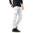thumbnail image 3 of Ma Croix Mens Biker Jeans Distressed Ripped Zipper Straight Slim Fit Stretch Denim Pants, 3 of 6