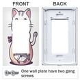 thumbnail image 3 of Yayeee Rocker Switch Wall Plate 2-Gang 4.7"x4.6" Home Decorative Outlet Cover, White Cute Cat, 3 of 6
