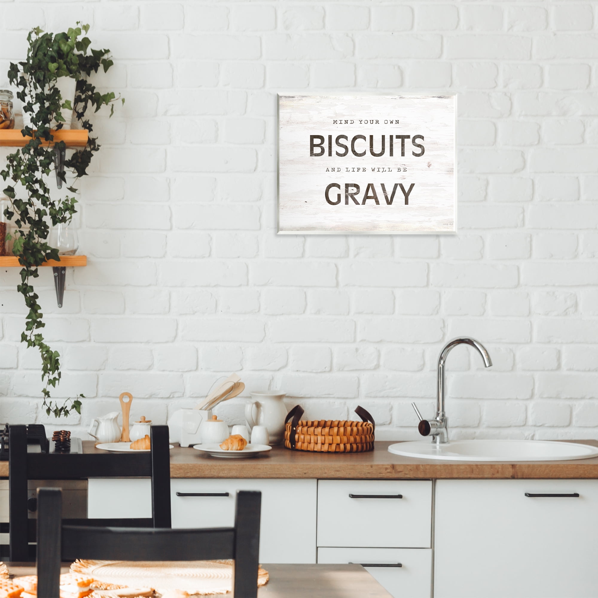 Stupell Industries Mind Your Biscuits Life Is Gravy Wall Plaque Art, design by Cindy Jacobs