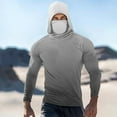 thumbnail image 2 of Dagegui Hooded Sun Shirt for Men UV Long Sleeve Hoodie with Built-In Face Mask Cooling Summer Fishing Shirts UPF 50+ Outdoor Work Tops Dark Gray M, 2 of 5