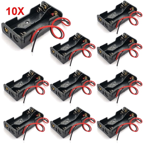10pcs Battery Holder Case Box with 4" Wire Leads for 2X Series AA Batteries 3V