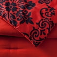 thumbnail image 6 of Presidio Square Demask Medallion Polyester Red and Black 5-Piece Comforters Set, King, 6 of 11