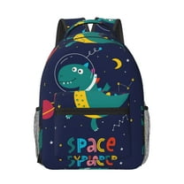 Uemuo Dinosau Space Explorer Printed Student Durable Water-resistant Backpack,Travel Backpack,Outdoor Activities Backpack, Laptop Backpack, Multi-compartment Backpack