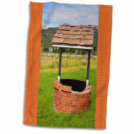 3dRose A wishing well with an orange frame on both sides - Towel, 15 by 22-inch