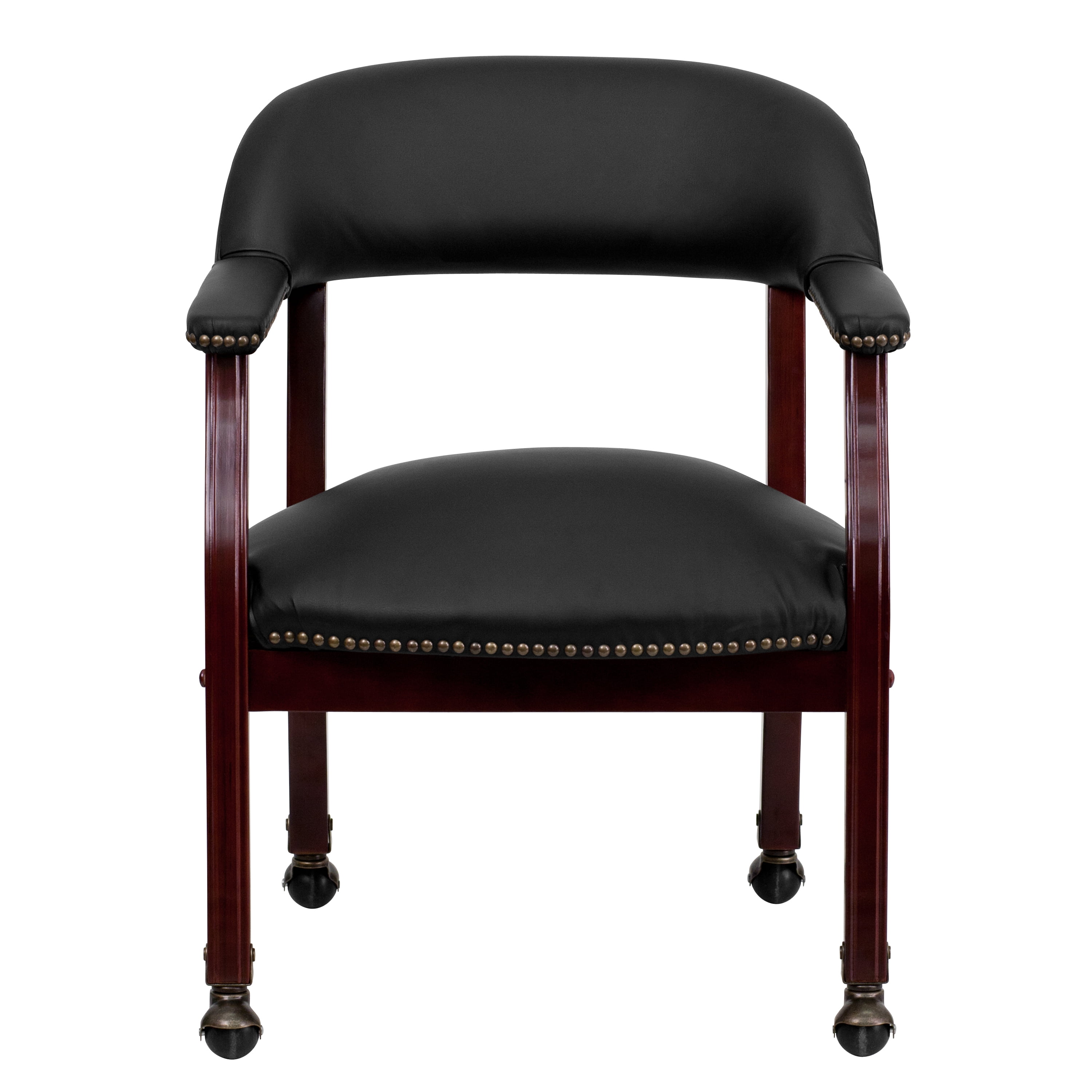 Flash Furniture Top Grain Leather Conference Room Chair With Casters