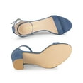 thumbnail image 4 of BLISSFUL STEP Women's Ankle Strap High Block Heels Sandals Haze Blue 7, 4 of 7