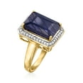 thumbnail image 3 of Ross-Simons 7.00 Carat Sapphire and .20 ct. t.w. Diamond Ring in 14kt Yellow Gold, Women's, Adult, 3 of 6