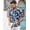 A - Navy Blue / Lily, variant on Mens Tropical Shirts Short Sleeve Hawaiian Print Shirts Vacation Beachwear