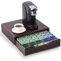 Acacia Wood Coffee Pod Organizer, K Cup Holder Organizer for Counter, K Cup Drawer Coffee Maker Machine Stand, 35 Pack K Pod Holder, (black walnut)$$Home Decor, Kitchen, & Other