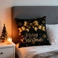 thumbnail image 4 of Luoshdecor Throw Pillow Cover 18x18 in,Merry Christmas Gold Glittering Throw Pillow Case for Sofa Living Room Couch Bed, 4 of 6