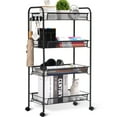thumbnail image 1 of Kingrack Rolling Cart, 4-Tier Metal Utility Cart with wheels for Office and Home, Black, 1 of 6