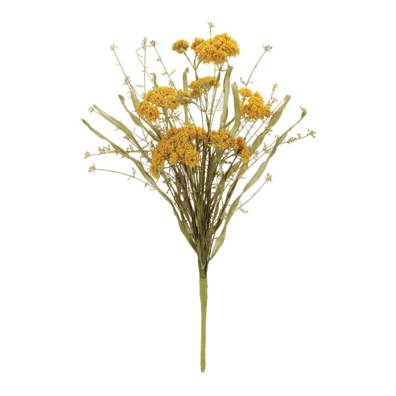 Melrose Heather Bush Artificial Stem - 18.5" - Yellow - Set of 2