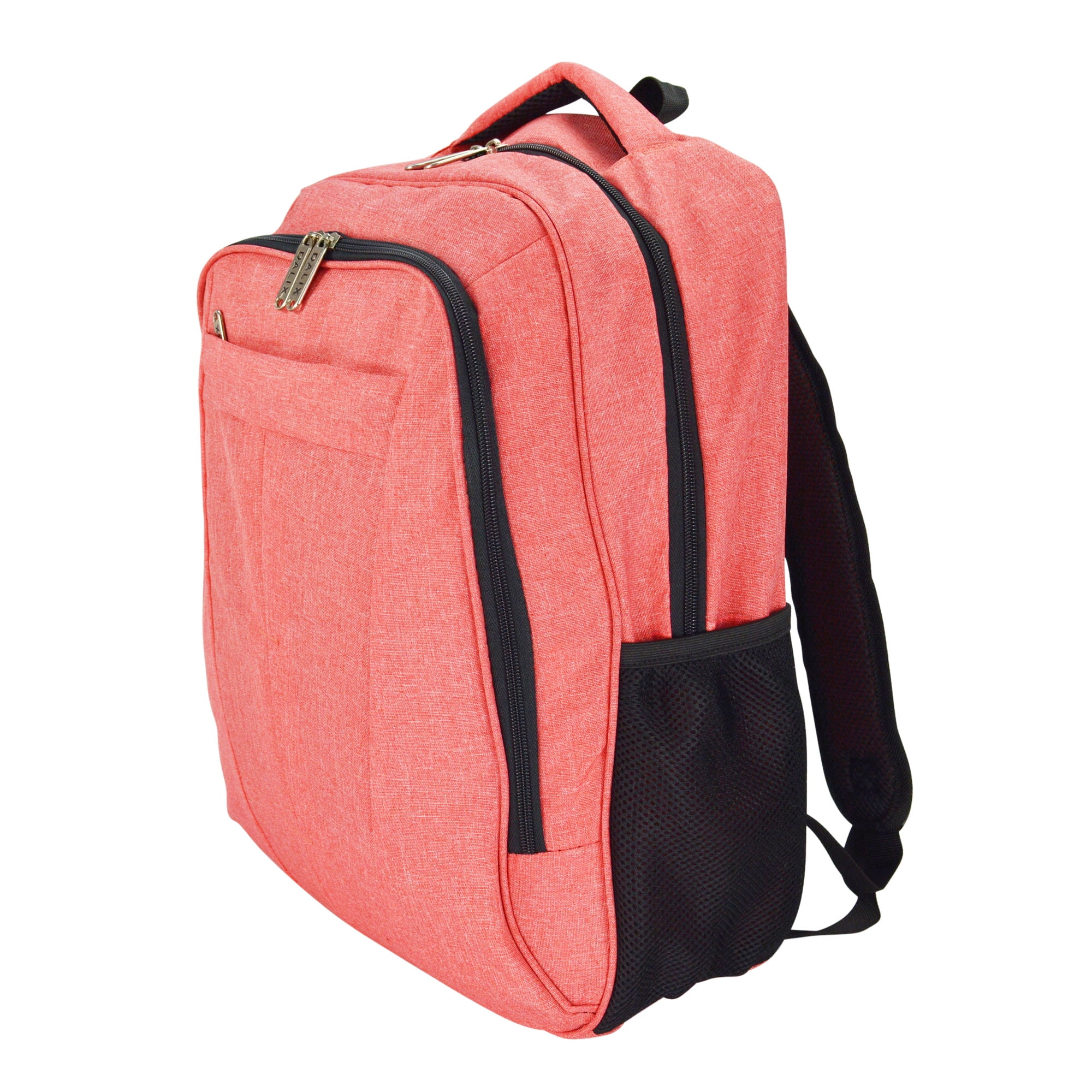 DALIX Extra Large Backpack with Multiple Pockets in Salmon Pink