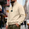 thumbnail image 4 of Men'S Quarter Zip Mock Neck Pullover Sweater Casual Long Sleeve Slim Fit Comfy Sweatshirts Big And Tall Lightweight, 4 of 8