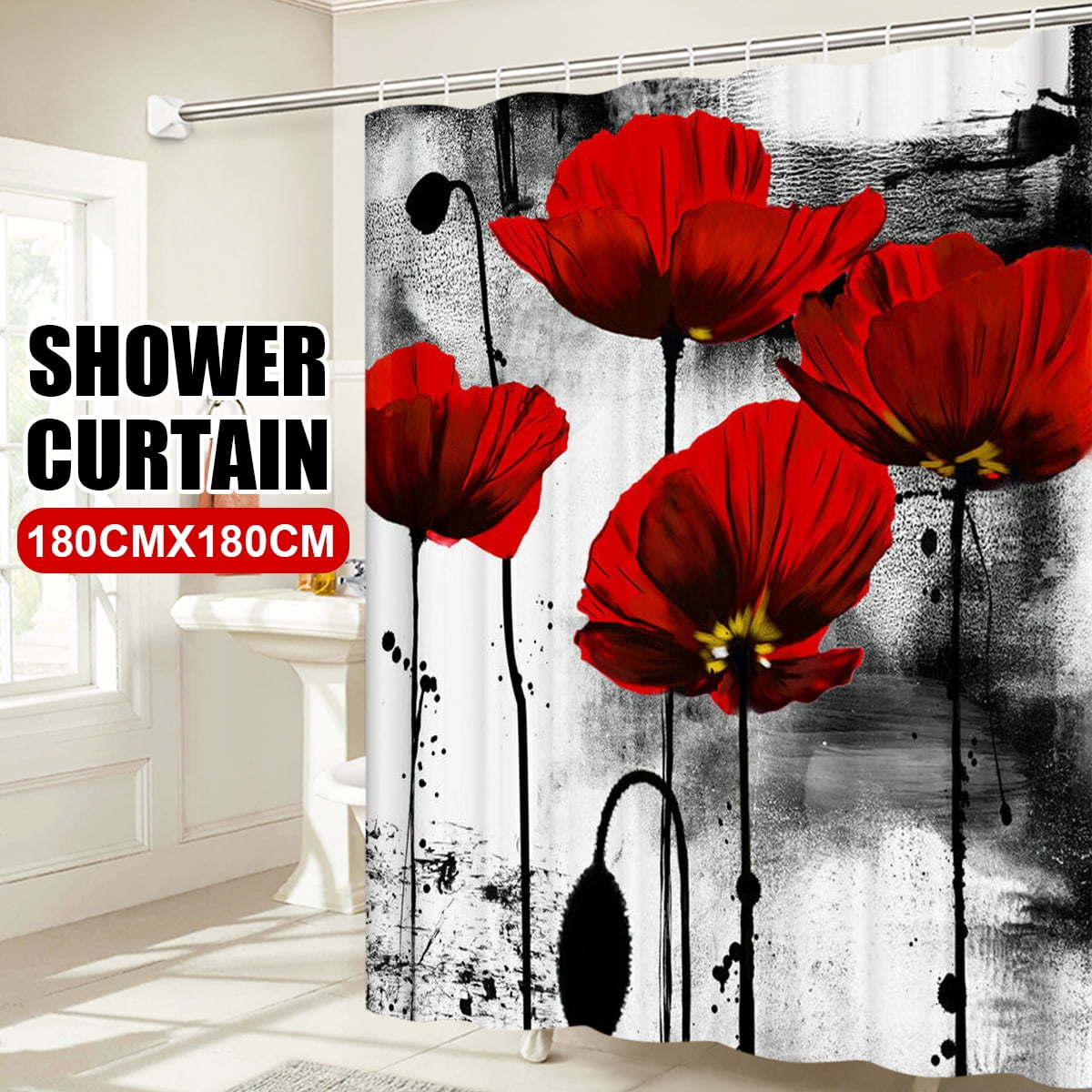 Red Poppy Shower Curtains For Bathroom Red Poppy Shower Curtains For Bathroom