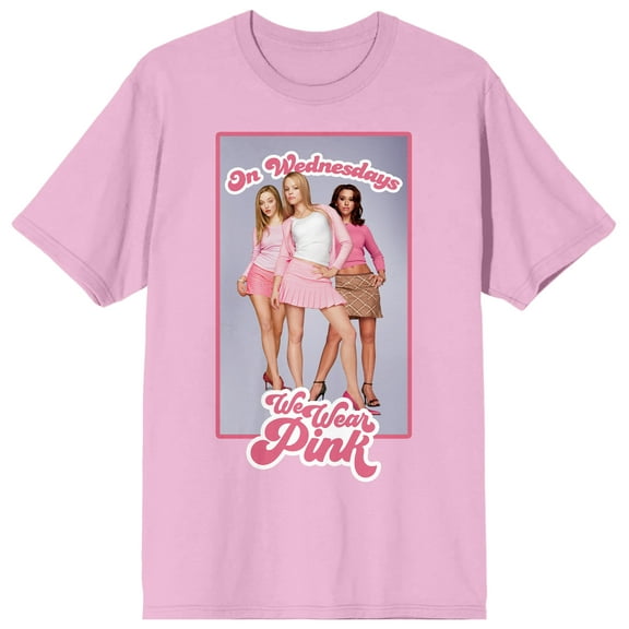 Mean Girls On Wednesday We Wear Pink Crew Neck Short Sleeve Neon Pink Women's T-shirt-Medium