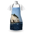 thumbnail image 3 of France Apron, Cliff of Calanques in Cassis near Mediterranean Sea Cote d'Azur, Unisex Kitchen Bib with Adjustable Neck for Cooking Gardening, Adult Size, Pale Sky Blue and Multicolor, by Ambesonne, 3 of 4