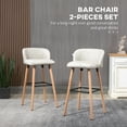 thumbnail image 4 of HOMCOM Bar Stool with Footrest PU Leather Kitchen Stools Set of 2 White, 4 of 10