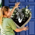 thumbnail image 3 of A-Z Last Name Heart-Shaped Front Door Wreath, Wooden, Farmhouse Style, Hanging Decor, 30cm, 3 of 4