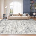 thumbnail image 2 of Roxstand Faded Distressed Vintage Oriental Area Rug, Non-Slip Washable Low-Profile Carpet for Living Room, Bedroom, 8'x10', 2 of 11