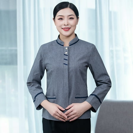 Housekeeping Uniforms Long Sleeved Practical Jacket Neat Routing
