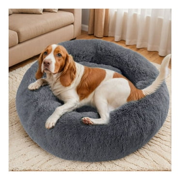 36" Donut Plush Pet Dog Bed Fluffy Soft Warm Cat Sleeping Mattress & Kennel Nest