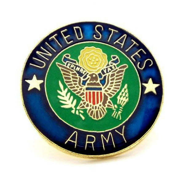 US Army Round Insignia Logo Lapel Hat Pin Gift Brass Military PPM012 (1 Pin)