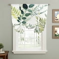 thumbnail image 2 of Green Leaves Balloon Curtains for Windows, Bedroom Curtains 54 Inch Length, Summer Botanical Farmhouse Watercolor Leaf Tie Up Curtains Panels Thermal Insulated Bathroom Curtains Window 42"x54", 2 of 8