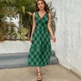 thumbnail image 3 of Shamrock Or Green Clover Leaves Pattern Dress Summer Street Style Bohemia Long Dresses Female Sleeveless Printed Maxi Dress, 3 of 9