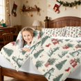 thumbnail image 3 of Manfei Christmas Tree Twin Comforter Sets Green Bedding Set, Olive Cream 2-Pieces 1 Comforter and 1 Pillowcase, Xmas Reversible, 3 of 6