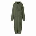 thumbnail image 4 of FRSASU Grenouillères pour Femmes pour Adultes, Grenouillère en Molleton pour Femmes, Grenouillères Duveteuses pour Femmes, Pyjamas pour Ados Vert P(S), 4 of 6