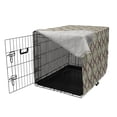 thumbnail image 3 of Boho Dog Crate Cover, Geometric Pattern, Easy to Use Pet Kennel Cover Small Dogs Puppies Kittens, 7 Sizes, Warm Taupe Cream Green, by Ambesonne, 3 of 6