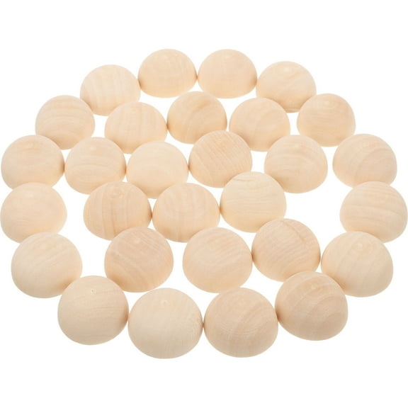 PBPBOX 30Pcs Small Wood Half Round for Diy Projects Home Decorations Craft Supplies