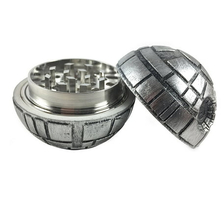 Magnetic Herb Grinder - Star Wars Death Star Sphere 3pc Metal Herb Spice Grinder Crusher with Pollen Catcher (2