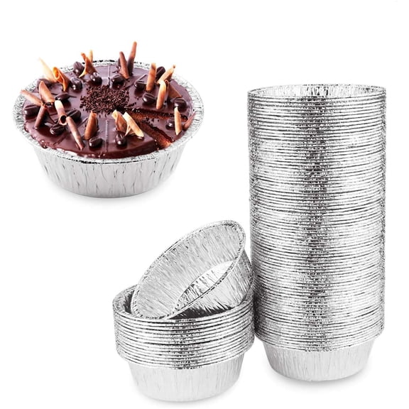 Limei 7" Inch Round Tin Foil Pans Disposable Aluminum, Freezer & Oven Safe - For Baking, Cooking, Storage, Roasting, & Reheating, Pack of 10
