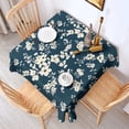 thumbnail image 2 of Pioneer Flower Floral Print Pattern Square Tablecloth,Waterproof Square Table Cover,Wipeable Spillproof Washable Table Cover for Home Kitchen Party Decor 60"x60"(152x152cm), 2 of 6