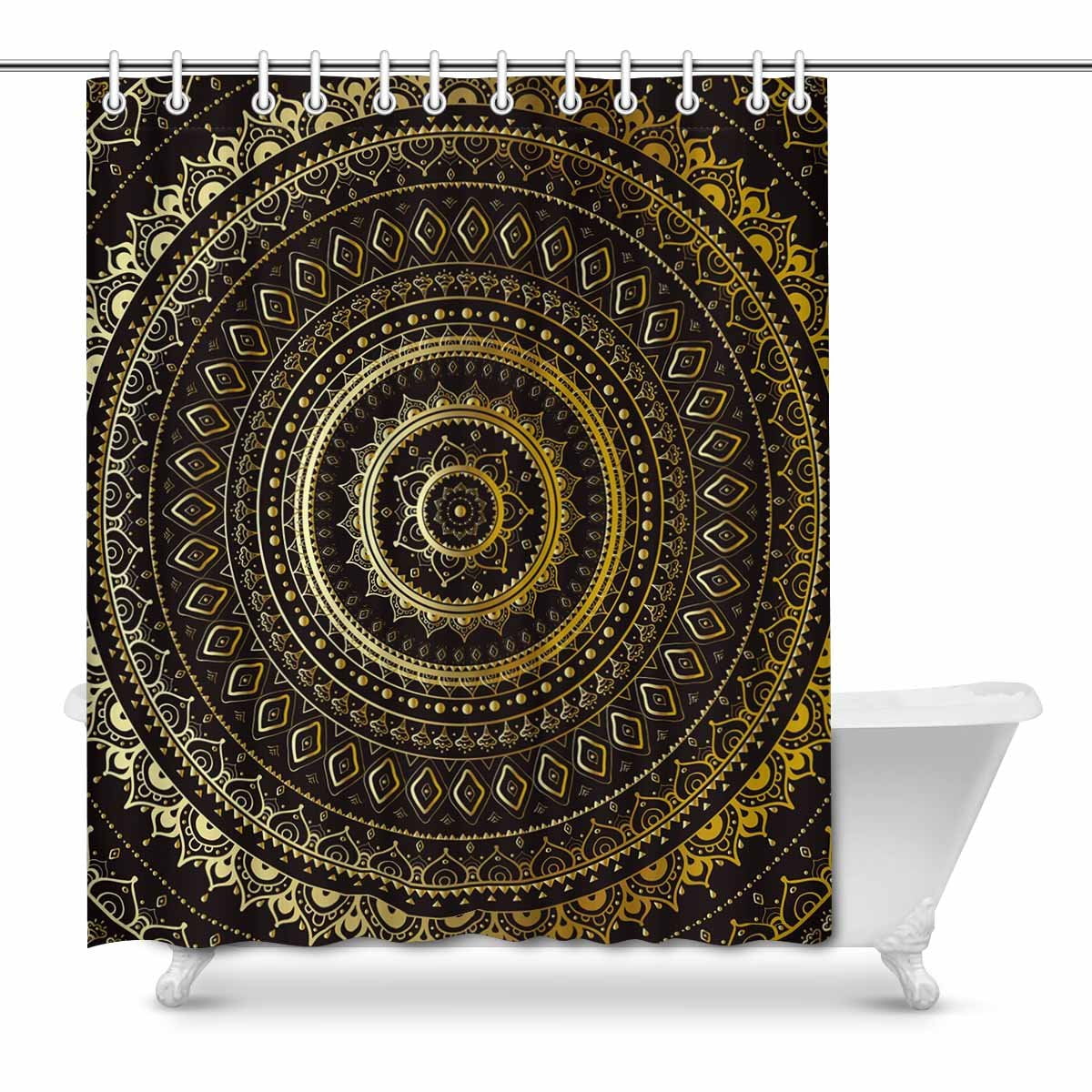 MKHERT Vintage Mandala Gold and Black Decorative Pattern