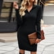 thumbnail image 1 of Vestido Cuello de solapa Vestido elegante Casual Mujer Estilo sexy Ropa de fiesta (Negro L) Cgtredaw Negro T L para Mujer, 1 of 7