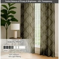 thumbnail image 6 of Vargottam Cotton Curtains for Windows - 3-in-1 Rod Pocket/Back Tab Short Window Drapes - Light Filtering Cotton Panels - Set of 2, 52"x63" - Leaf Block Pattern (Green), 6 of 8