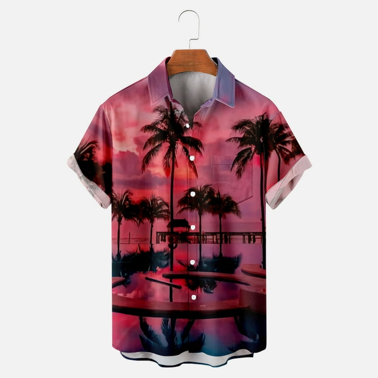 Dovford Hawaiian Bowling Shirts for Men,Mens Hawaiian Shirt Regular Fit  Hawaiian Shirts Casual Short Sleeve Button Down Shirts