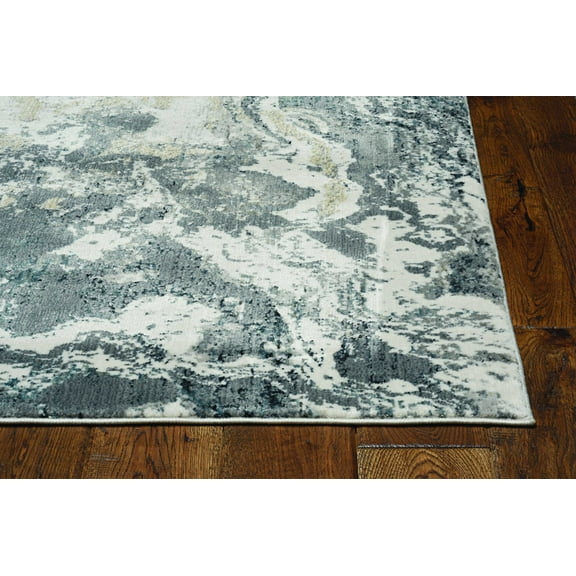 2' x 7' Grey Polypropylene and Polyester Runner Rug