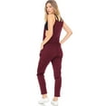 thumbnail image 3 of Ambiance Women's Juniors Casual Lounge Jogger Jumpsuit (Wine, Small), 3 of 3