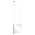 thumbnail image 2 of Frameless Rectangular Landscape Ceiling Hung Mirror with Beveled Edge in Satin Nickel, 2 of 2
