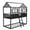 Black-1, variant on Aukfa AK-FB01-049 Timeless Kids Multi-theme Metal Twin-over-Twin Bunk Beds with House Top Black/Red