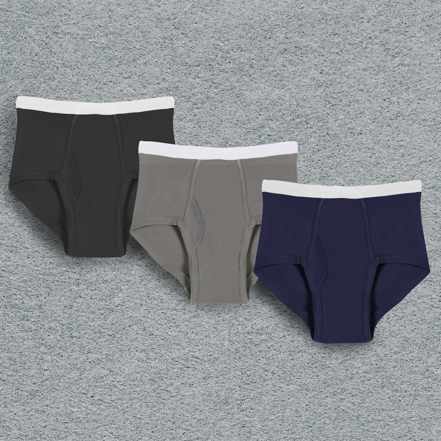 SUPPORT PLUS Mens Incontinence Underwear Washable Briefs Reusable 20 oz.  Black, Grey, Navy 3 Pack - 2X/XXL 