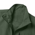 thumbnail image 4 of Dwelliawo Men's Fishing Vest Stand Collar Sleeveless Jacket Lightweight Quick Dry Windproof Outerwear With Multi Zipper Pockets Loose Fit For Fishing Hiking Photography Travel Daily Work Army Green M, 4 of 5